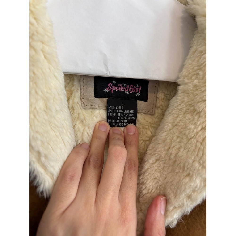 Y2K Tan Brown Suede Patchwork Jacket Leather Indi… - image 11